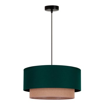 Duolla - Żyrandol na lince BOHO 1xE27/15W/230V śr. 45 cm zielony/brązowy