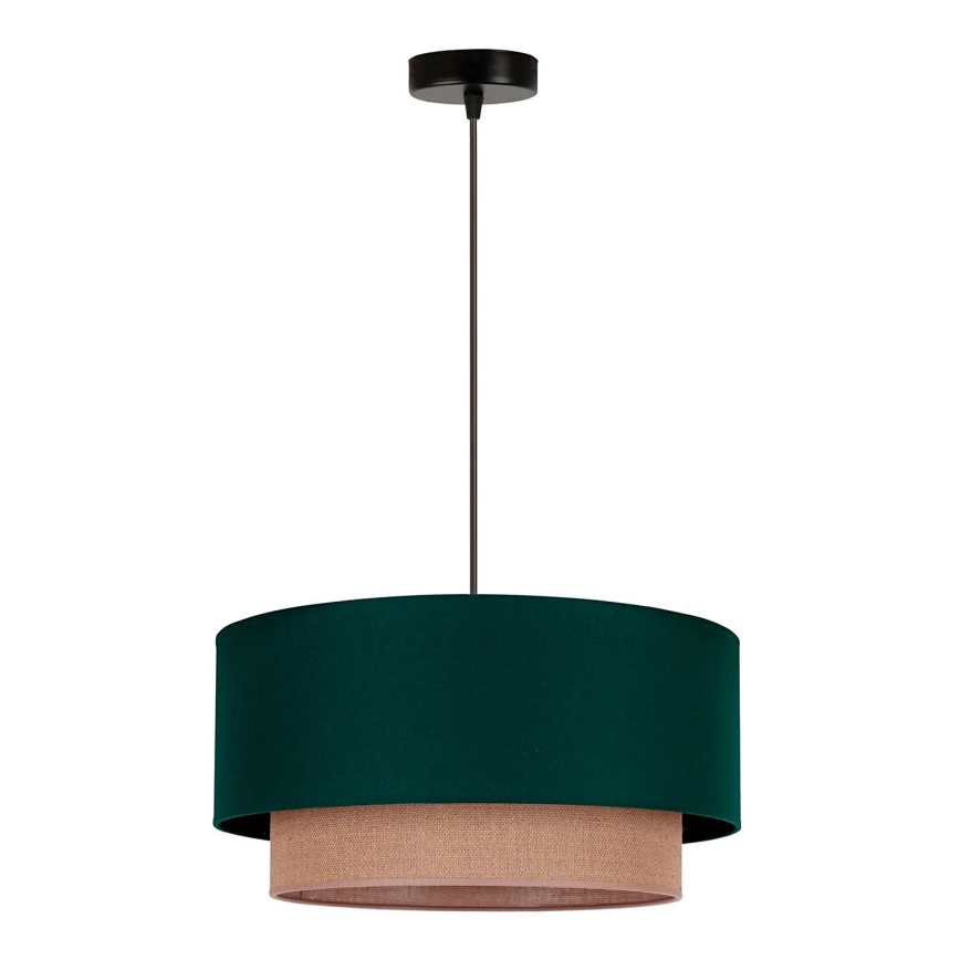 Duolla - Żyrandol na lince BOHO 1xE27/15W/230V śr. 45 cm zielony/brązowy