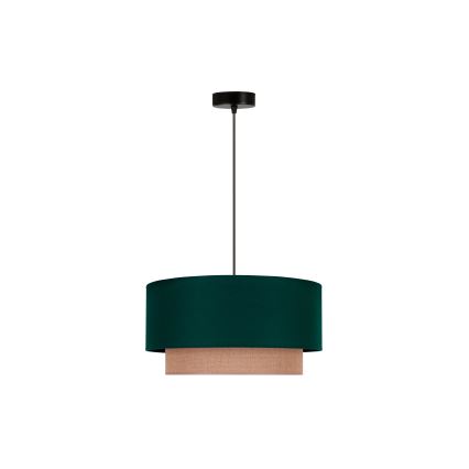 Duolla - Żyrandol na lince BOHO 1xE27/15W/230V śr. 45 cm zielony/brązowy