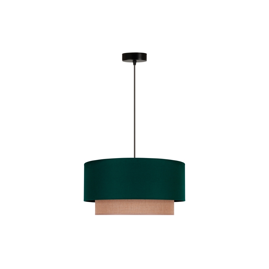 Duolla - Żyrandol na lince BOHO 1xE27/15W/230V śr. 45 cm zielony/brązowy