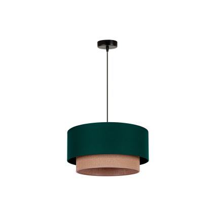 Duolla - Żyrandol na lince BOHO 1xE27/15W/230V śr. 45 cm zielony/brązowy