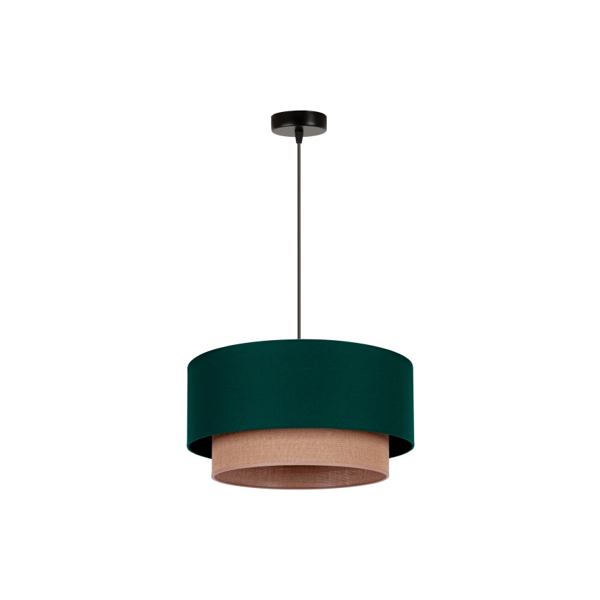 Duolla - Żyrandol na lince BOHO 1xE27/15W/230V śr. 45 cm zielony/brązowy
