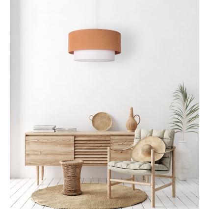 Duolla - Żyrandol na lince BOHO 1xE27/40W/230V śr. 45 cm beżowy/biały