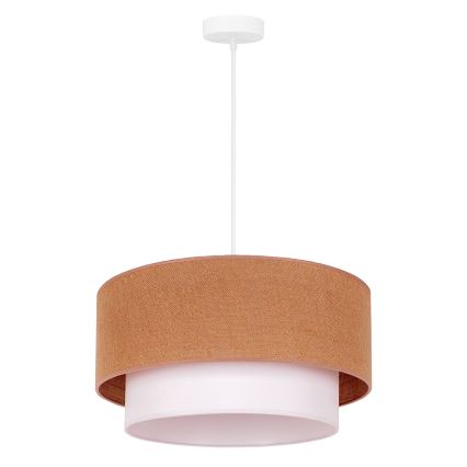 Duolla - Żyrandol na lince BOHO 1xE27/40W/230V śr. 45 cm beżowy/biały