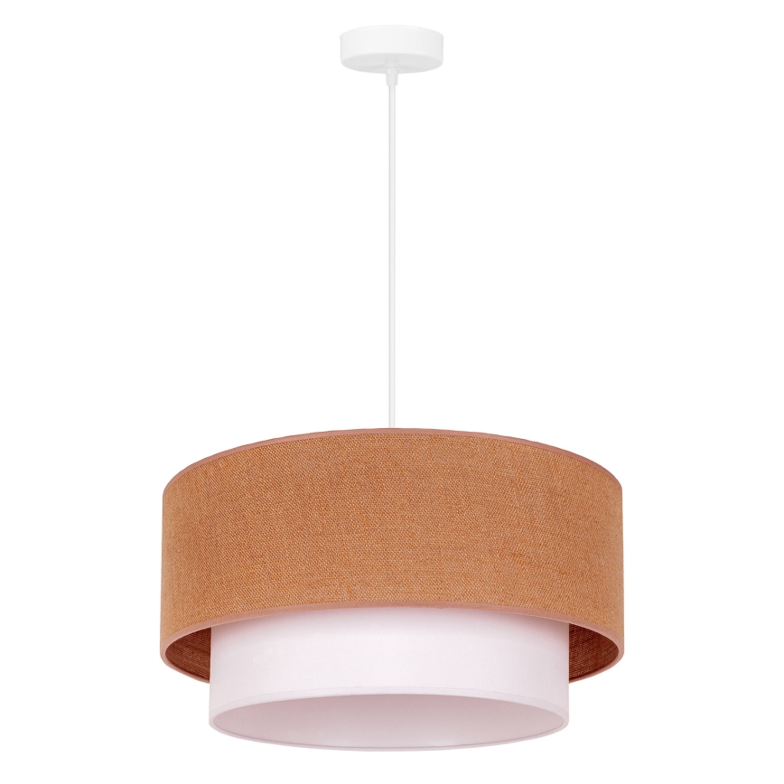 Duolla - Żyrandol na lince BOHO 1xE27/40W/230V śr. 45 cm beżowy/biały