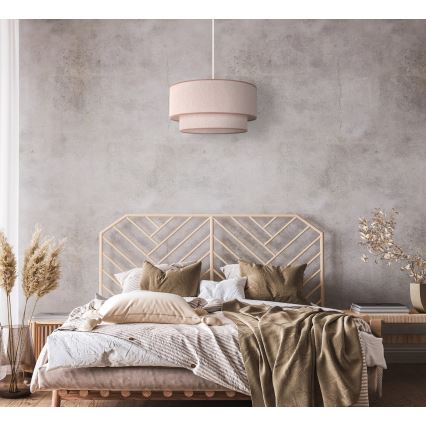 Duolla - Żyrandol na lince BOHO 1xE27/40W/230V śr. 45 cm beżowy