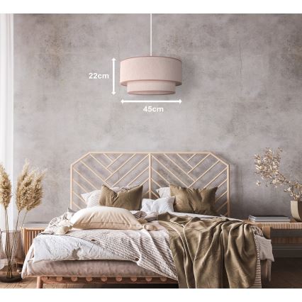 Duolla - Żyrandol na lince BOHO 1xE27/40W/230V śr. 45 cm beżowy