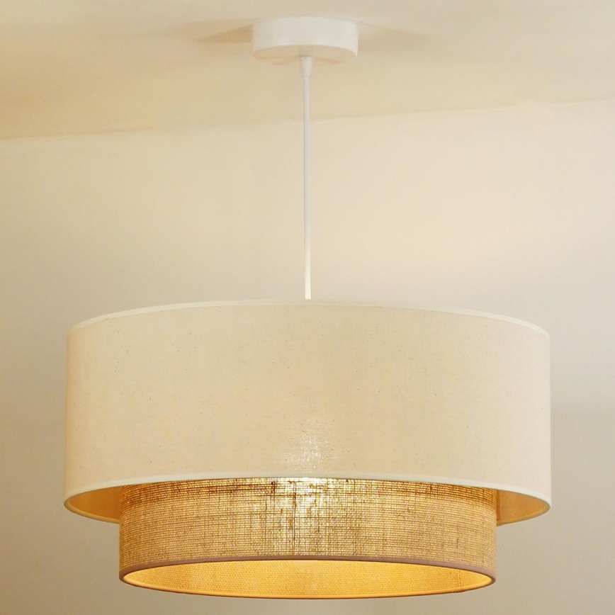 Duolla - Żyrandol na lince BOHO 1xE27/40W/230V śr. 45 cm kremowy/brązowy