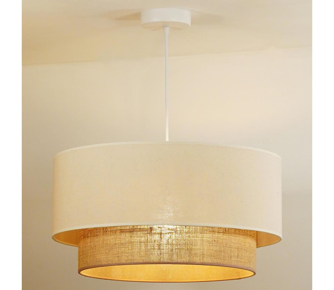 - Żyrandol na lince BOHO 1xE27/40W/230V śr. 45 cm kremowy/brązowy