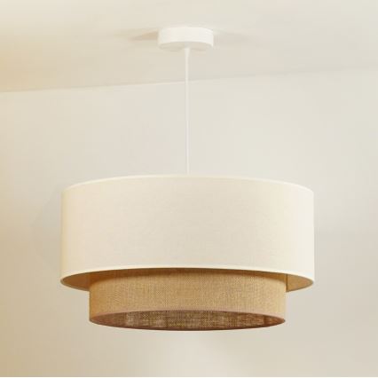 Duolla - Żyrandol na lince BOHO 1xE27/40W/230V śr. 45 cm kremowy/brązowy