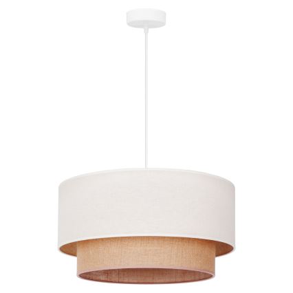 Duolla - Żyrandol na lince BOHO 1xE27/40W/230V śr. 45 cm kremowy/brązowy