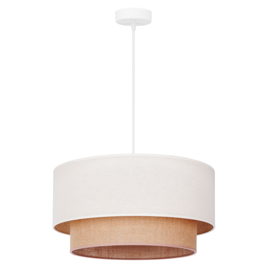 Duolla - Żyrandol na lince BOHO 1xE27/40W/230V śr. 45 cm kremowy/brązowy