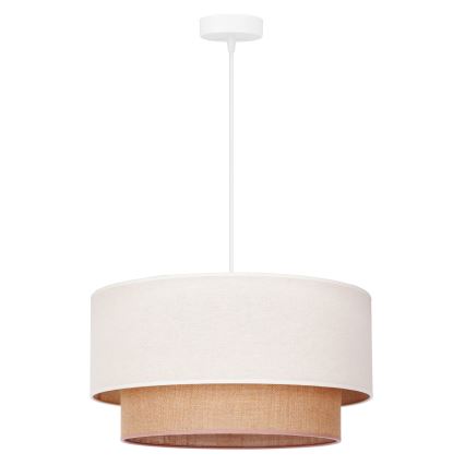 Duolla - Żyrandol na lince BOHO 1xE27/40W/230V śr. 45 cm kremowy/brązowy