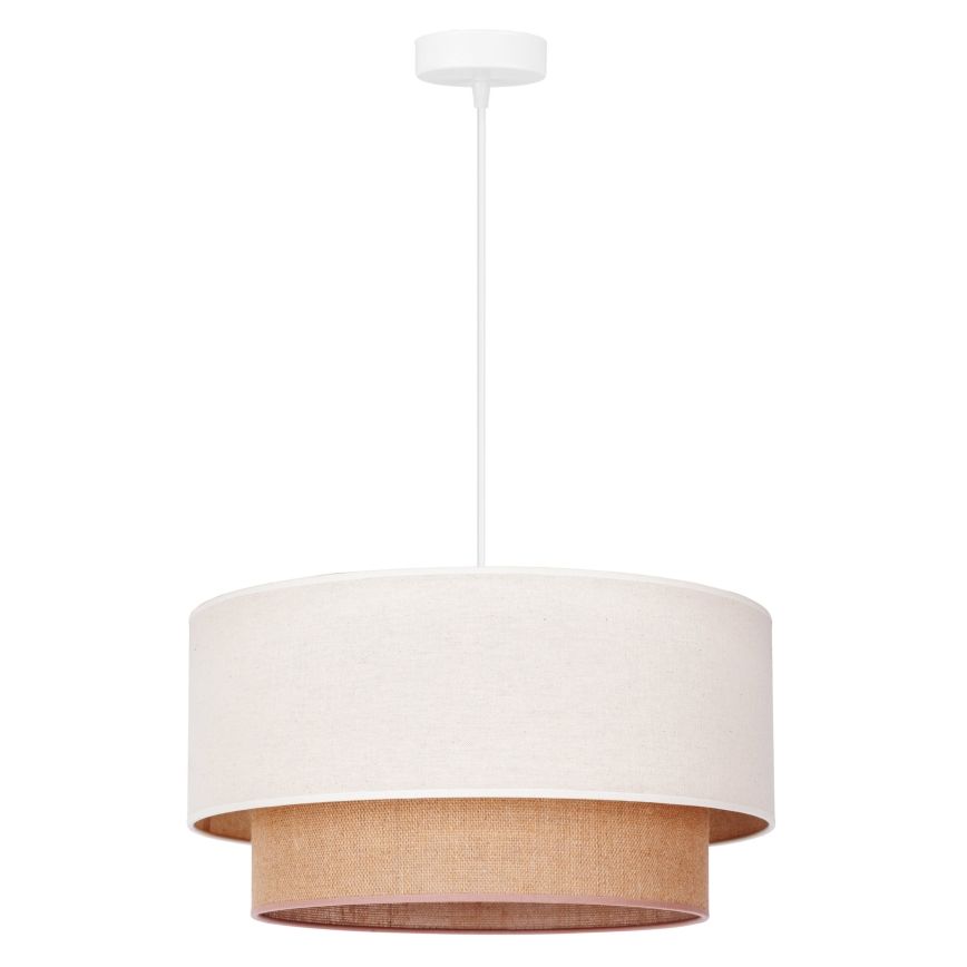 Duolla - Żyrandol na lince BOHO 1xE27/40W/230V śr. 45 cm kremowy/brązowy