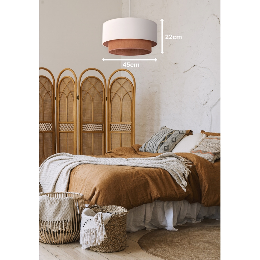 Duolla - Żyrandol na lince BOHO 1xE27/40W/230V śr. 45 cm kremowy/brązowy
