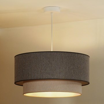 Duolla - Żyrandol na lince BOHO ECO RECYCLING 1xE27/15W/230V śr. 45 cm brązowy/kremowy