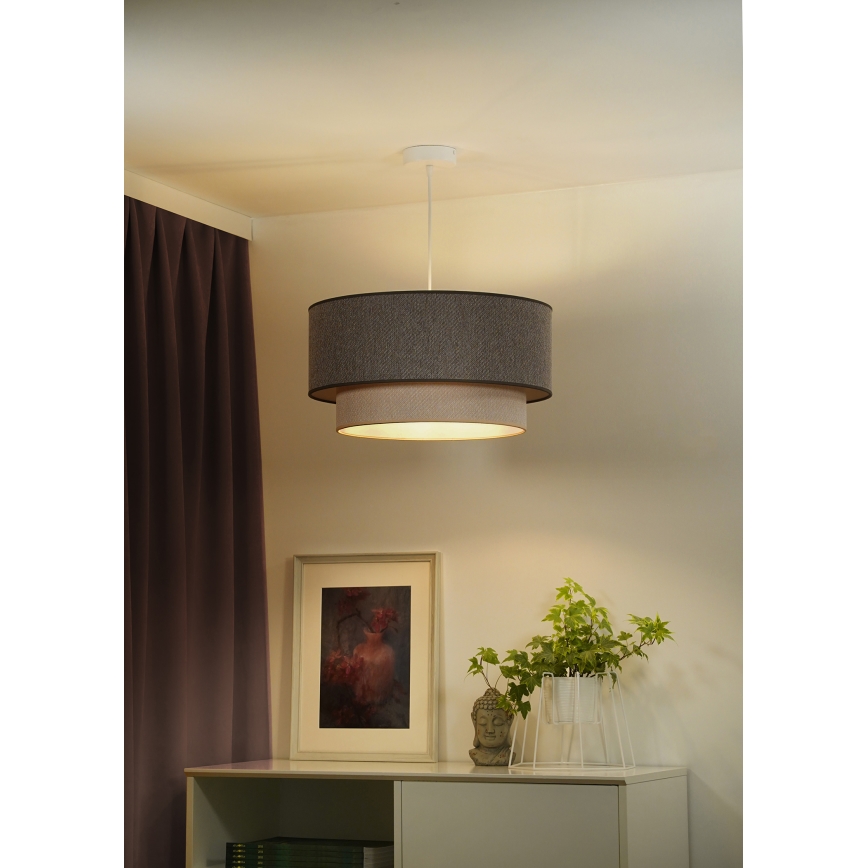 Duolla - Żyrandol na lince BOHO ECO RECYCLING 1xE27/15W/230V śr. 45 cm brązowy/kremowy