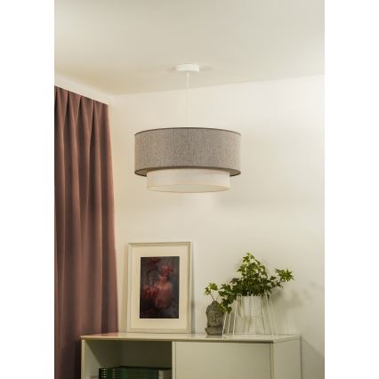 Duolla - Żyrandol na lince BOHO ECO RECYCLING 1xE27/15W/230V śr. 45 cm brązowy/kremowy