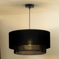 Duolla - Żyrandol na lince BOHO RATTAN 1xE27/15W/230V śr. 45 cm czarny