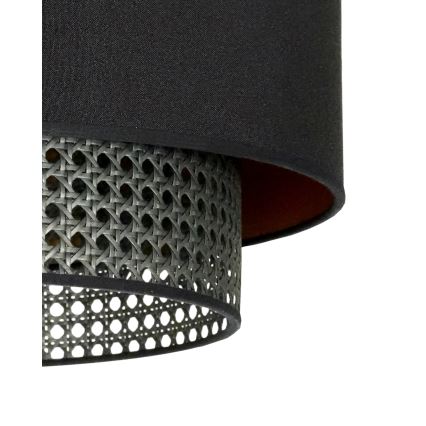 Duolla - Żyrandol na lince BOHO RATTAN 1xE27/15W/230V śr. 45 cm czarny