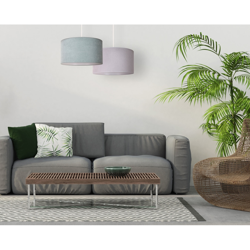 Duolla - Żyrandol na lince BRISTOL 1xE27/15W/230V śr. 45 cm zielony/biały