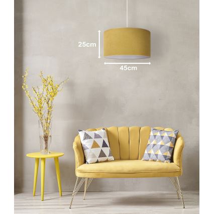 Duolla - Żyrandol na lince BRISTOL 1xE27/15W/230V śr. 45 cm żółty/biały
