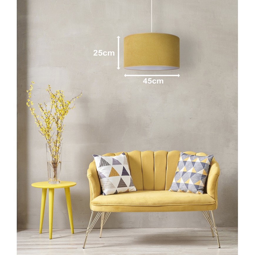 Duolla - Żyrandol na lince BRISTOL 1xE27/15W/230V śr. 45 cm żółty/biały
