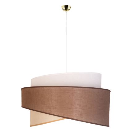 Duolla - Żyrandol na lince BROOKLYN 1xE27/40W/230V śr. 50 cm brązowy/beżowy/biały