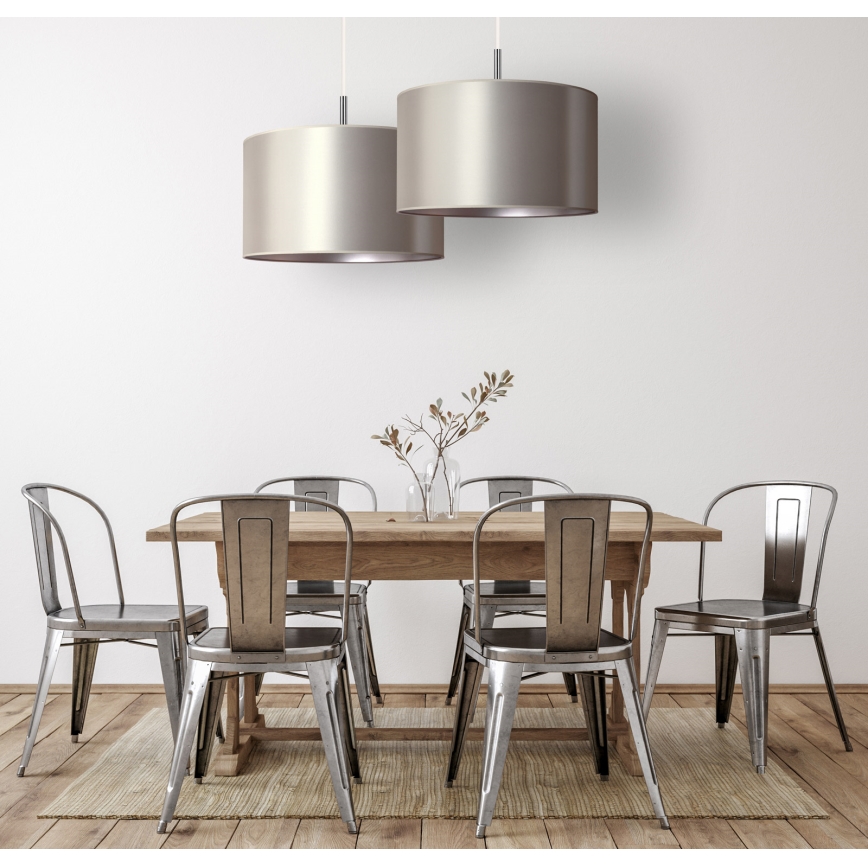 Duolla - Żyrandol na lince CANNES 1xE27/15W/230V śr. 50 cm srebrny