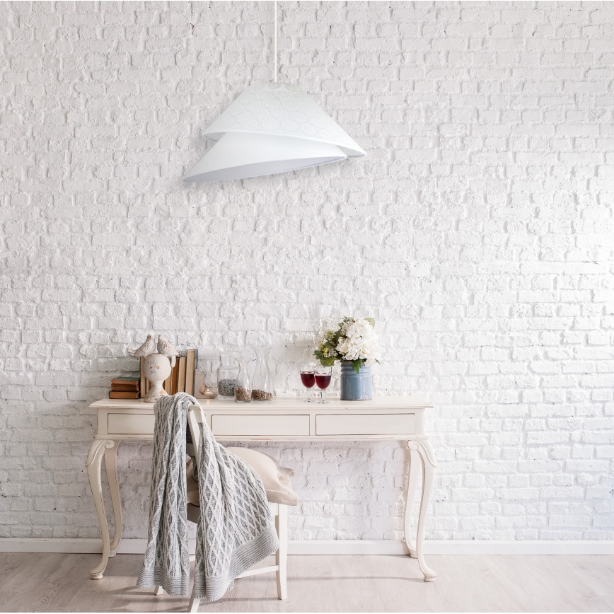 Duolla - Żyrandol na lince COCO 1xE27/40W/230V śr. 50 cm biały