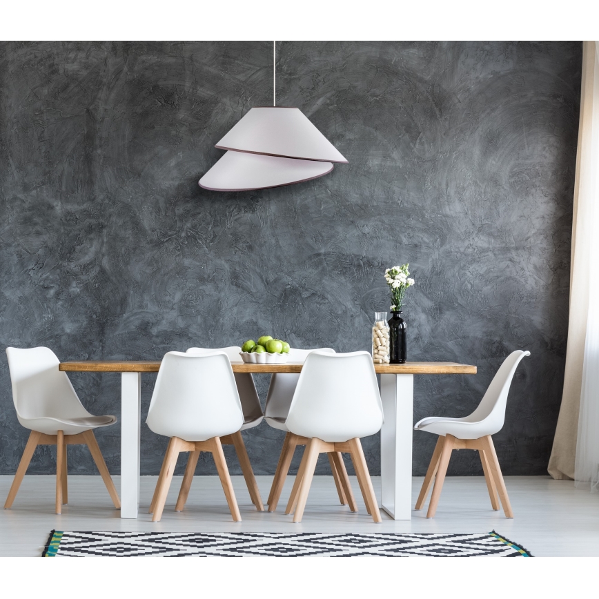Duolla - Żyrandol na lince COCO 1xE27/40W/230V śr. 50 cm biały