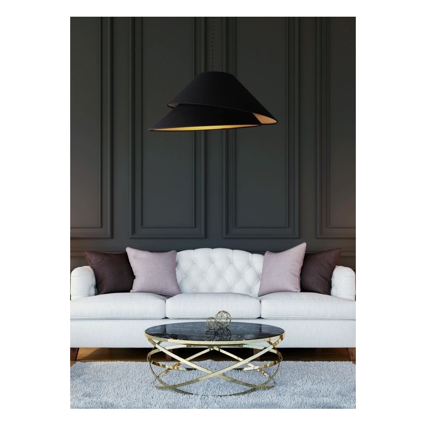 Duolla - Żyrandol na lince COCO 1xE27/40W/230V śr. 50 cm czarny