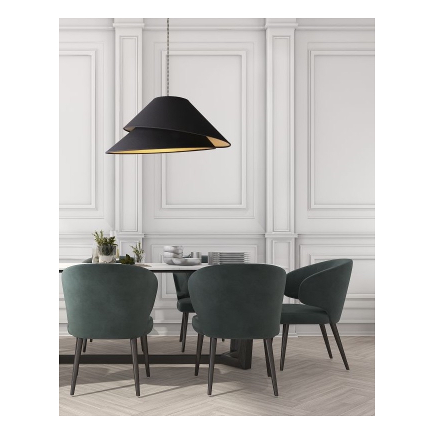 Duolla - Żyrandol na lince COCO 1xE27/40W/230V śr. 50 cm czarny