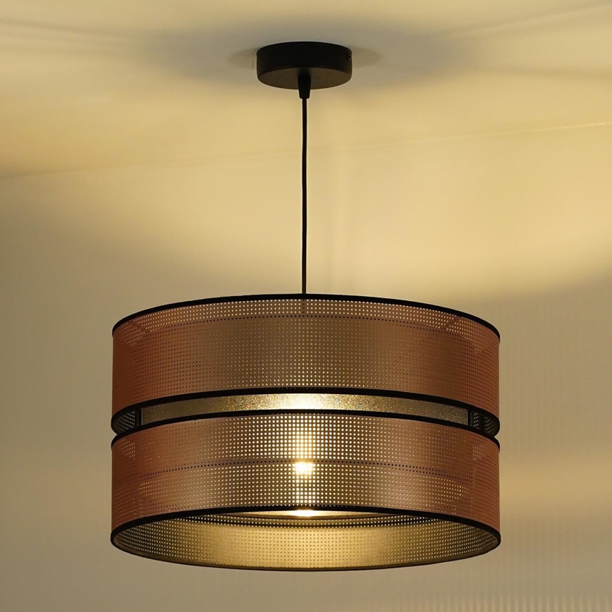 Duolla - Żyrandol na lince COPPER SHINY 1xE27/15W/230V śr. 40 cm miedziany/czarny