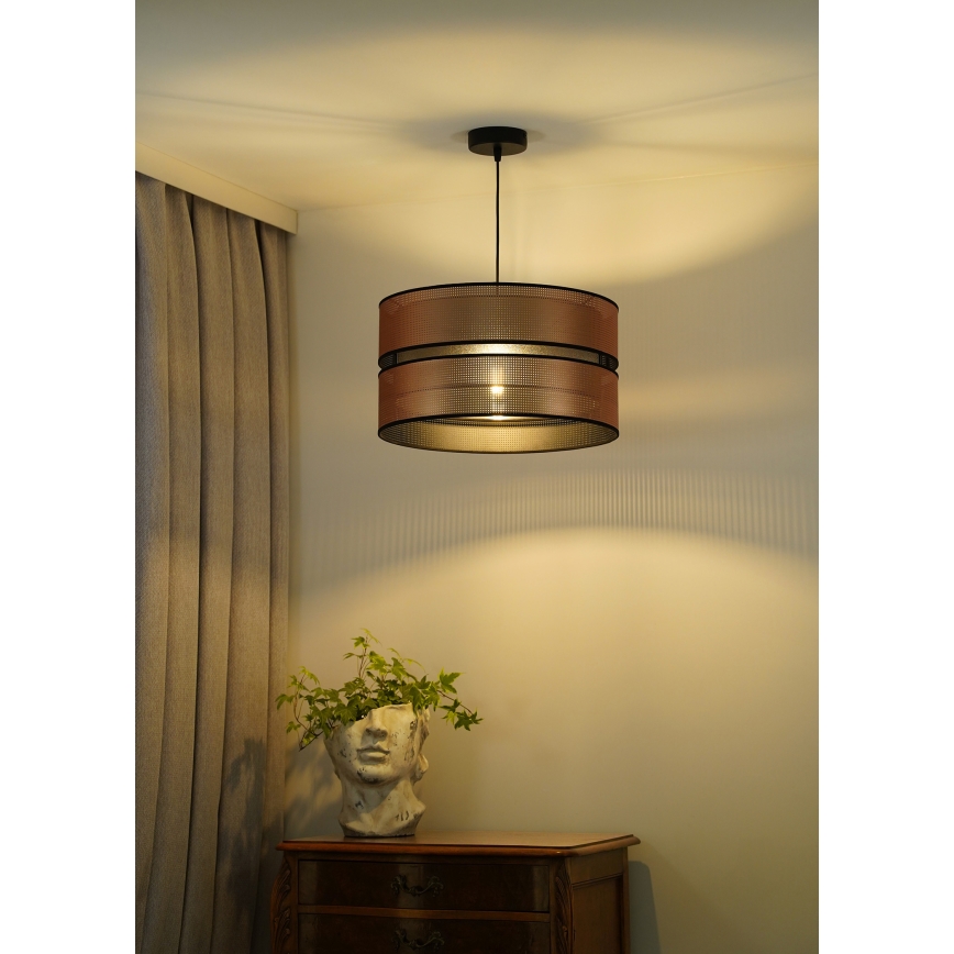 Duolla - Żyrandol na lince COPPER SHINY 1xE27/15W/230V śr. 40 cm miedziany/czarny