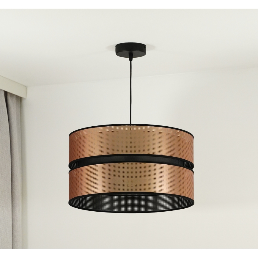 Duolla - Żyrandol na lince COPPER SHINY 1xE27/15W/230V śr. 40 cm miedziany/czarny