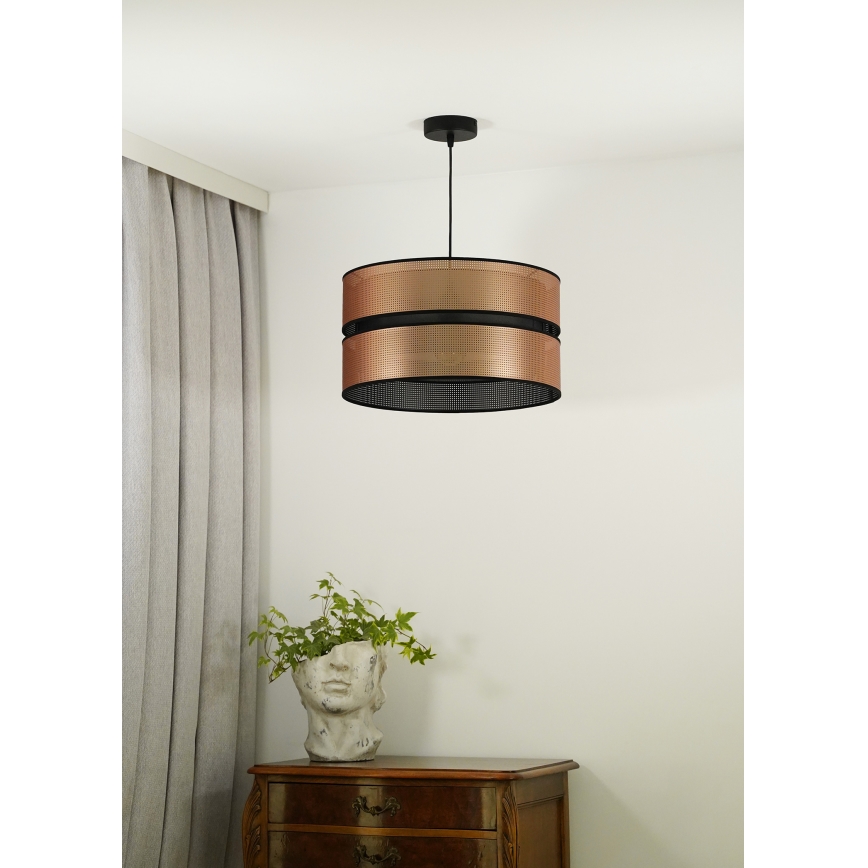 Duolla - Żyrandol na lince COPPER SHINY 1xE27/15W/230V śr. 40 cm miedziany/czarny