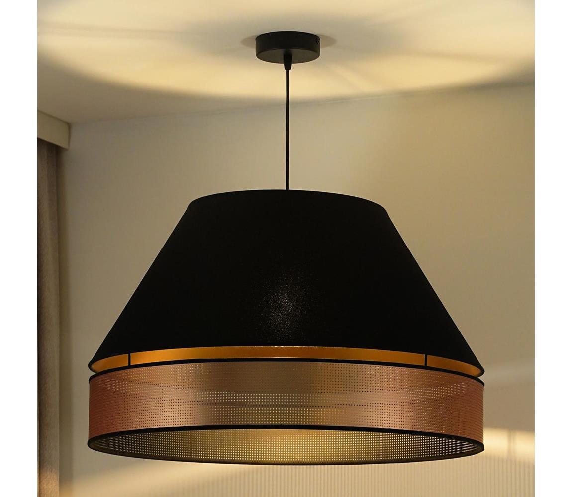 - Żyrandol na lince COPPER SHINY 1xE27/15W/230V śr. 60 cm czarny/miedziany