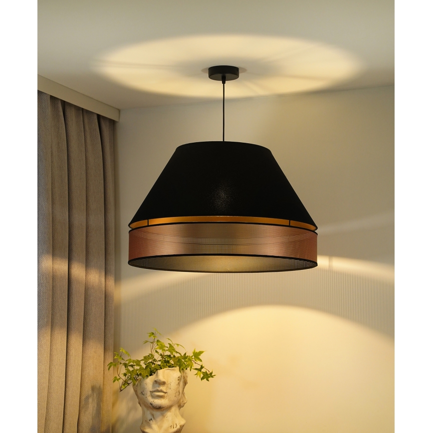 Duolla - Żyrandol na lince COPPER SHINY 1xE27/15W/230V śr. 60 cm czarny/miedziany