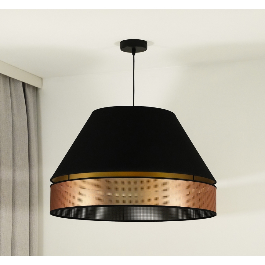 Duolla - Żyrandol na lince COPPER SHINY 1xE27/15W/230V śr. 60 cm czarny/miedziany