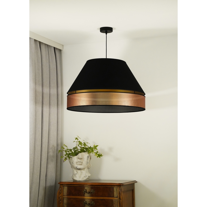 Duolla - Żyrandol na lince COPPER SHINY 1xE27/15W/230V śr. 60 cm czarny/miedziany