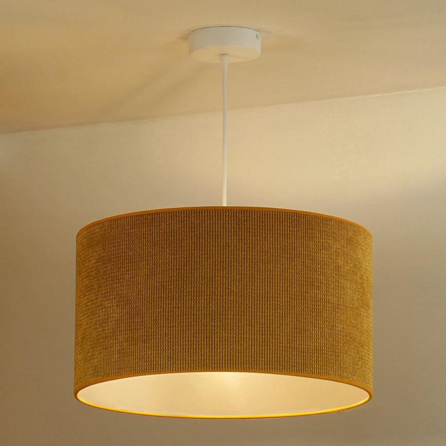 Duolla - Żyrandol na lince CORDUROY 1xE27/15W/230V śr. 40 cm żółty