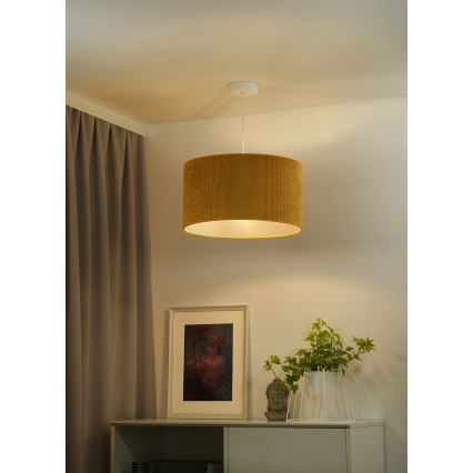 Duolla - Żyrandol na lince CORDUROY 1xE27/15W/230V śr. 40 cm żółty
