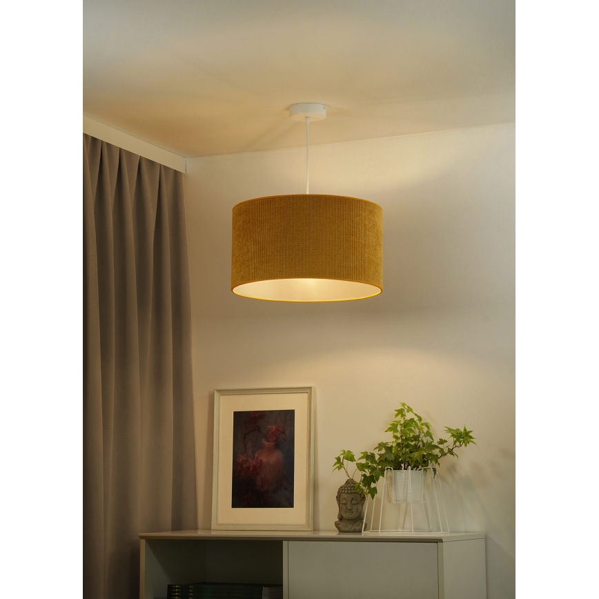 Duolla - Żyrandol na lince CORDUROY 1xE27/15W/230V śr. 40 cm żółty