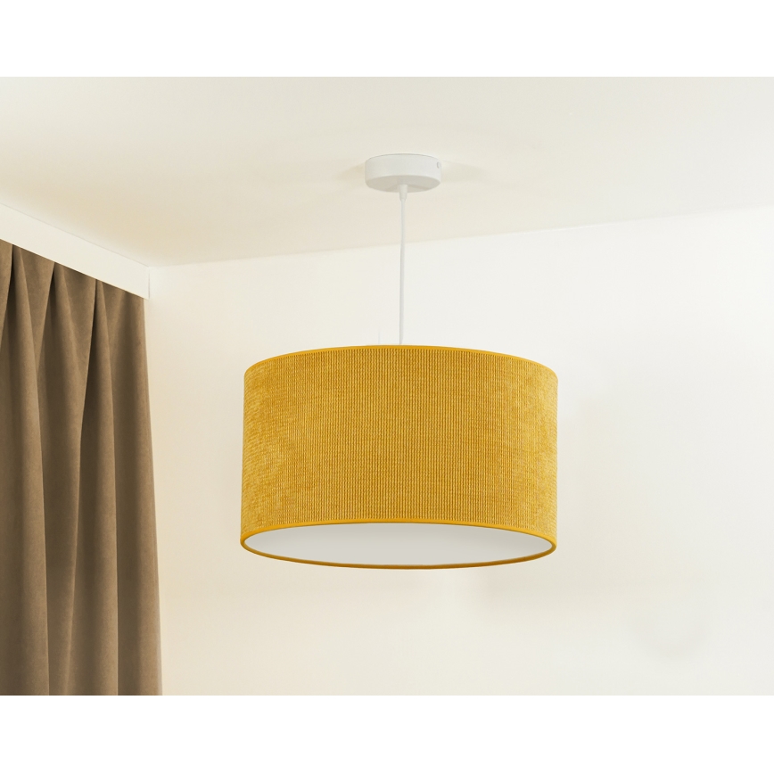 Duolla - Żyrandol na lince CORDUROY 1xE27/15W/230V śr. 40 cm żółty
