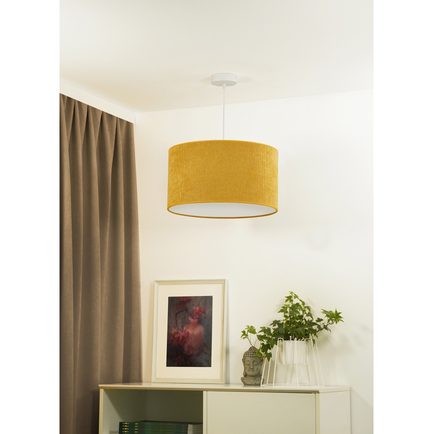 Duolla - Żyrandol na lince CORDUROY 1xE27/15W/230V śr. 40 cm żółty