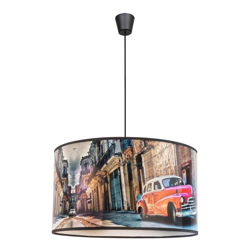 Duolla - Żyrandol na lince CUBA CZERWONY 1xE27/15W/230V śr. 35 cm