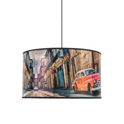 Duolla - Żyrandol na lince CUBA CZERWONY 1xE27/15W/230V śr. 35 cm