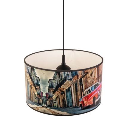 Duolla - Żyrandol na lince CUBA CZERWONY 1xE27/15W/230V śr. 35 cm