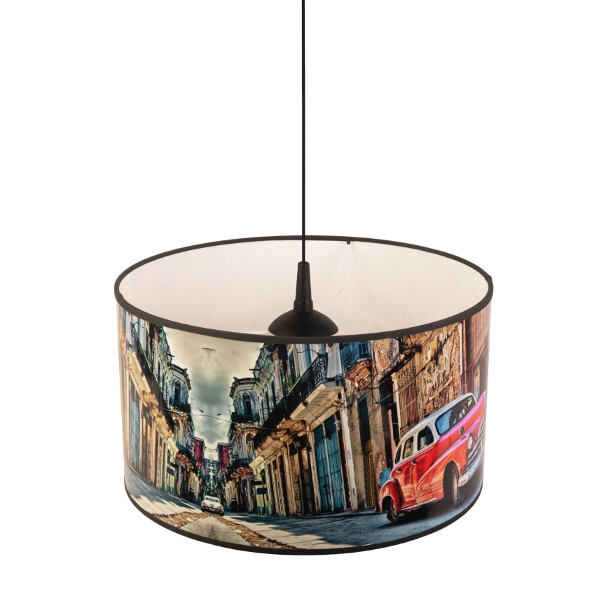 Duolla - Żyrandol na lince CUBA CZERWONY 1xE27/15W/230V śr. 35 cm